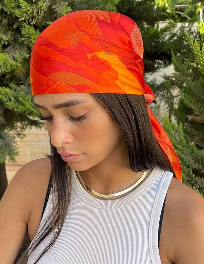 Tangerine Silk Head Scarf