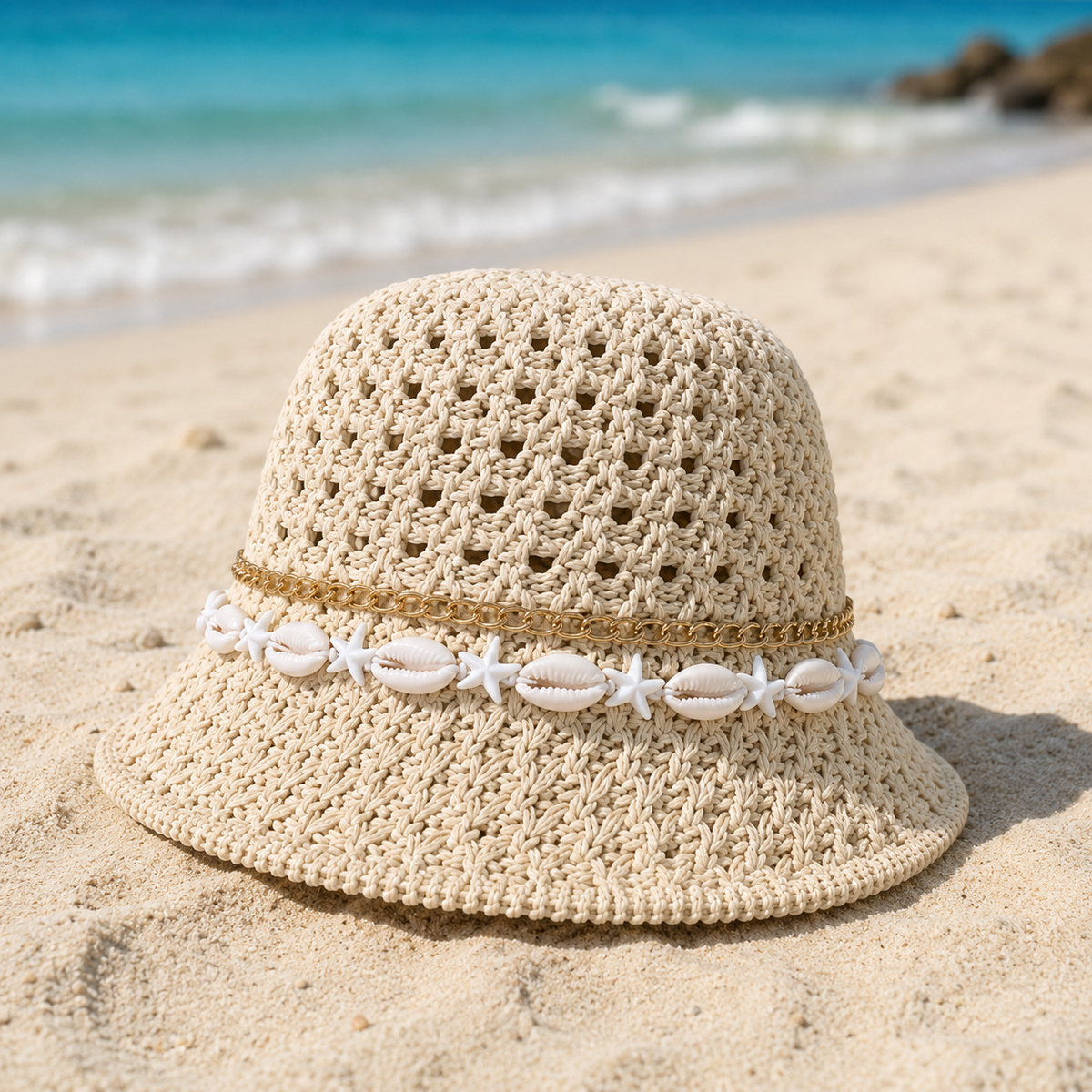 Sandy Shore Crochet Bucket Hat